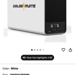 GOLDENMATE 2000VA/1600W Lithium UPS Battery Backup and Surge Protector, Backup Battery Power Supply with LiFePO4 Batteries(460Wh), AVR, Line Interacti