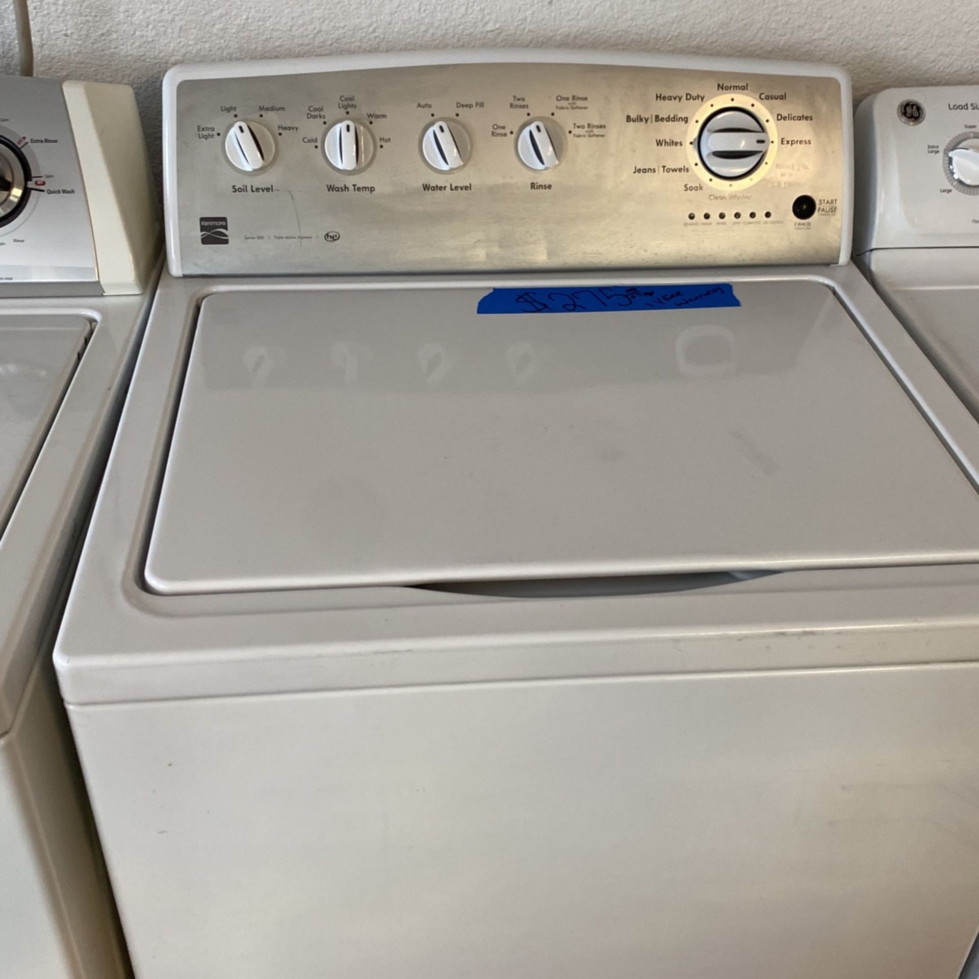 Kenmore Washer 1 Year Warranty , Kenmore Lavadora 1 Año de Garantía