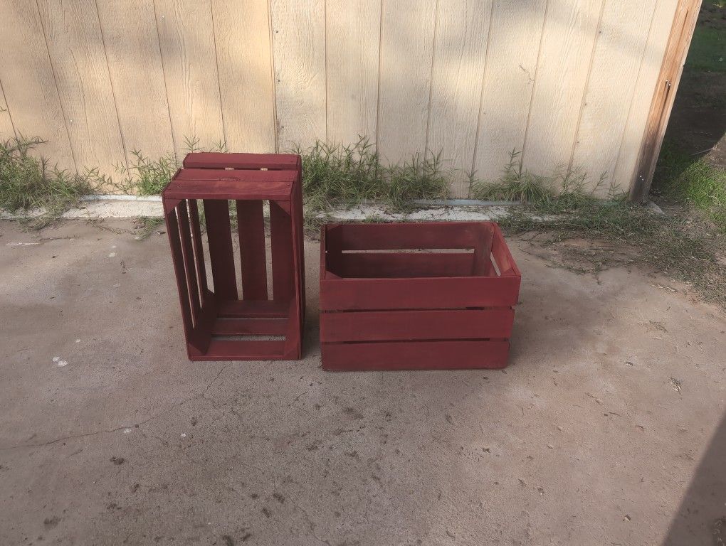 Red Wooden Crates 