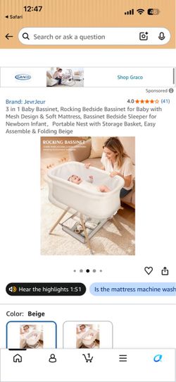 Rocking bassinet