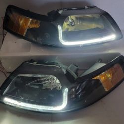 99-04 Ford Mustang LED DRL Headlights Luces Micas Calaveras Faros Faroles Focos Headlamps 