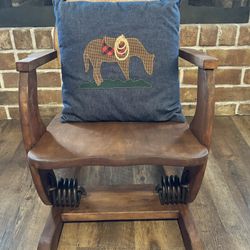 Vintage 1940's EDISON Little Folks Furniture Child's Spring Rocking Chair With A Handcrafted Pillow