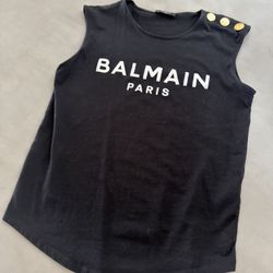 Balmain Paris Logo Tank Top XS