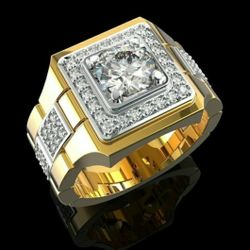  Fashion Ring for Men Classic Jewelry 18k Filled Gold Crown Natural White Sapphire Rings  Size 9