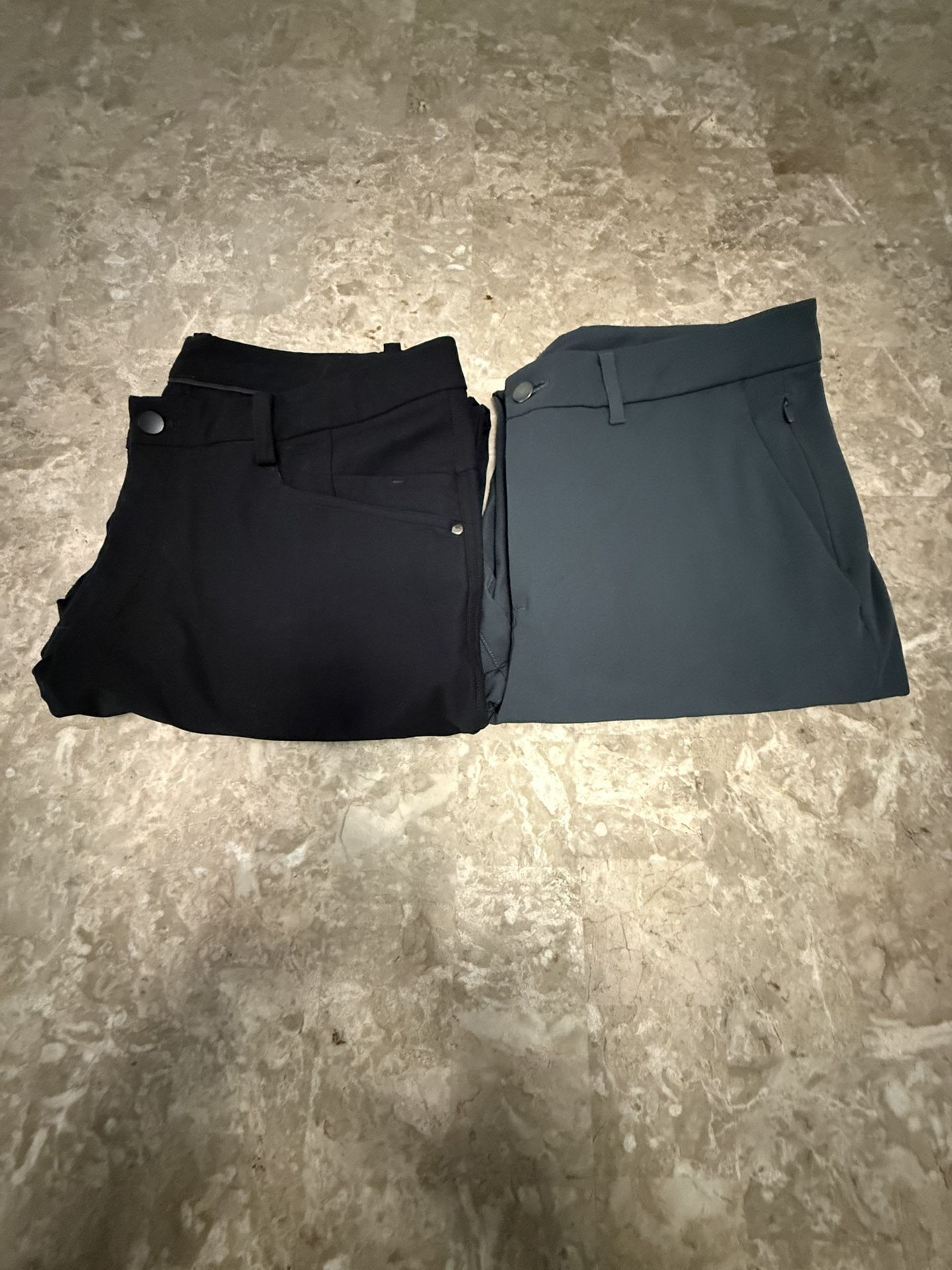 Lululemon ABC Pants Mens Sz 34 36 Black Gray Blue Classic Chino Lot of 2
