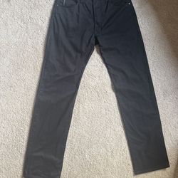 Men's ARMANI JEANS Black Regular Straight Leg Cotton Pants J31 Logo