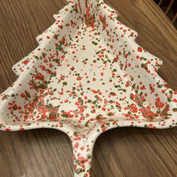 Vintage splatter christmas tree - large size 12 x 16 x 2.5 