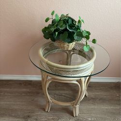 Glass top side table