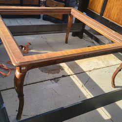 square table with clear glass top no chairs