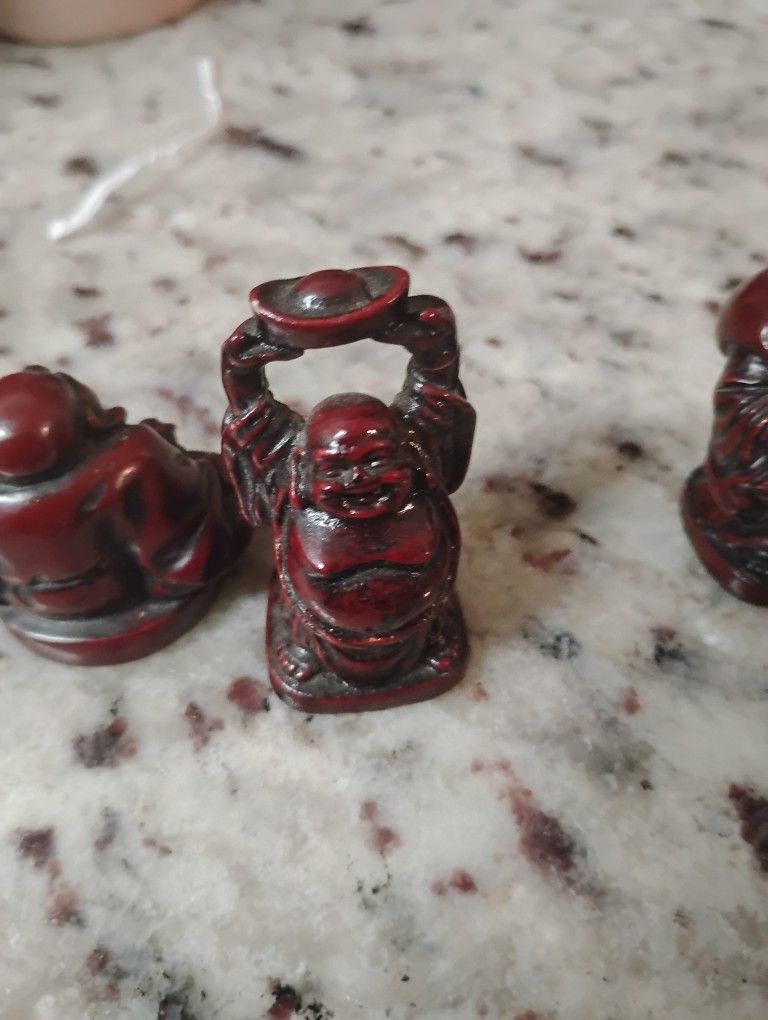 Miniature Red Resin Buddha Statues