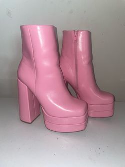 Soda Pink Ferrero chunky platform boots