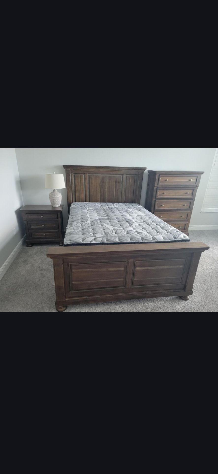 Ashley furniture walnut bedroom set