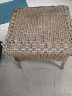 Wicker table used in Warrenville