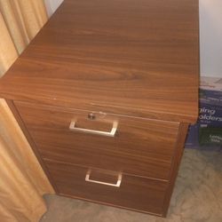 Large Vintage Wood File Cabinet 