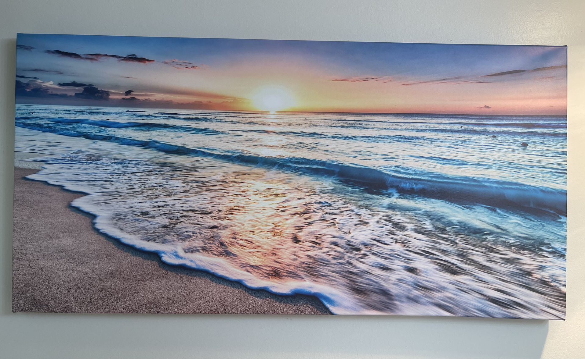 Seascape Pink Beach Sunrise Canvas $35 OBO