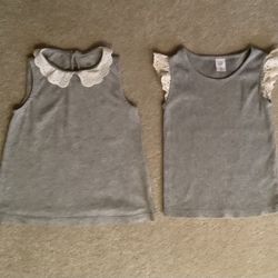 2 Girls “Baby Gap” Brand Gray/White Tops - Size 3T