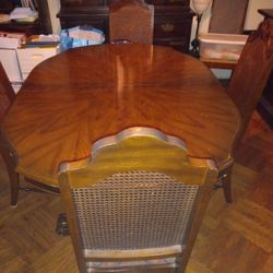Antique Wooden Dining Room Table And 6 Chairs. Pickup In Bk