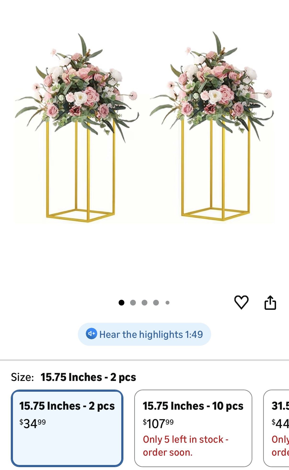 Golden Flower Stands