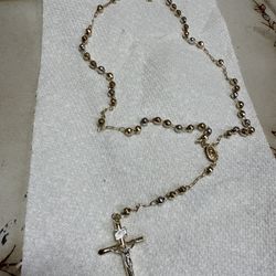 3 Color 14k Gold Rosary 