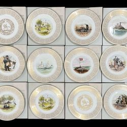 12 Fine Oxford Lenox Bone China Trustees Of The White House Of The Confederacy China Plates w/Origin