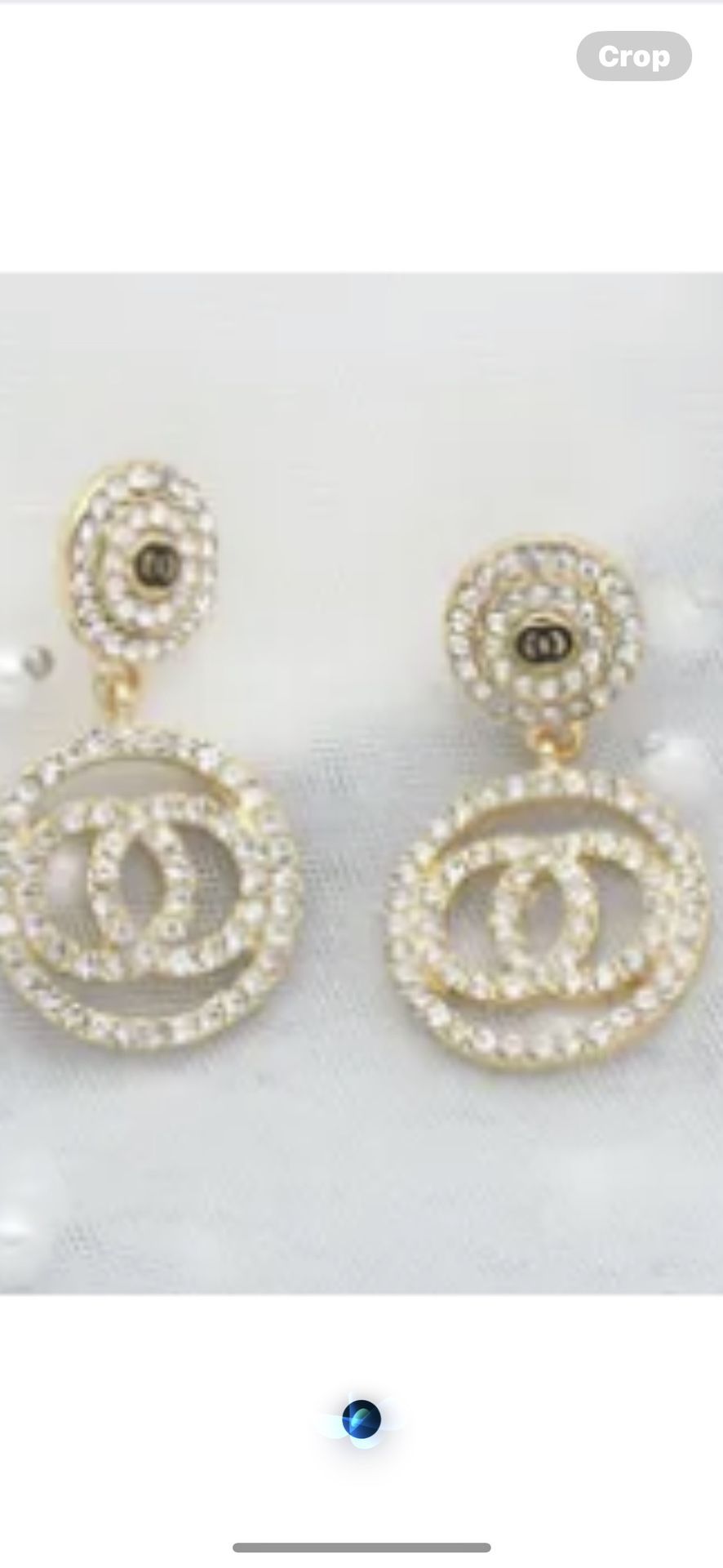 Gold Plated And Crystal Earrings