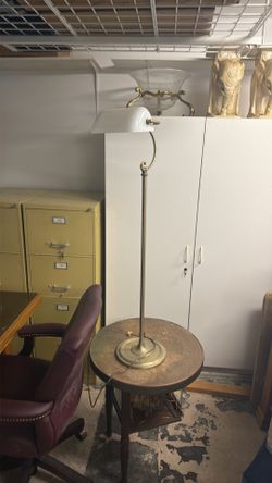 Solid Brass Swing Arm Floor Lamp – Vintage Adjustable Reading Lamp ✨