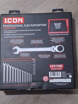 ICON 12-Piece Metric Flex Ratcheting Wrench Set