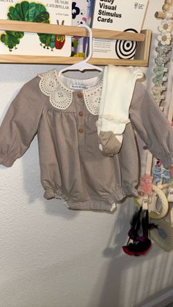 Baby Girl Outfit Matching Tights 6-9 Months
