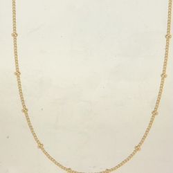14K Gold Adjustable Link Chain Necklace 