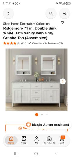 71 in. Double Sink White Bath Vanity