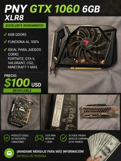 PNY GTX 1060 XLR8 6GB GDDR5 Tarjeta Gráfica
