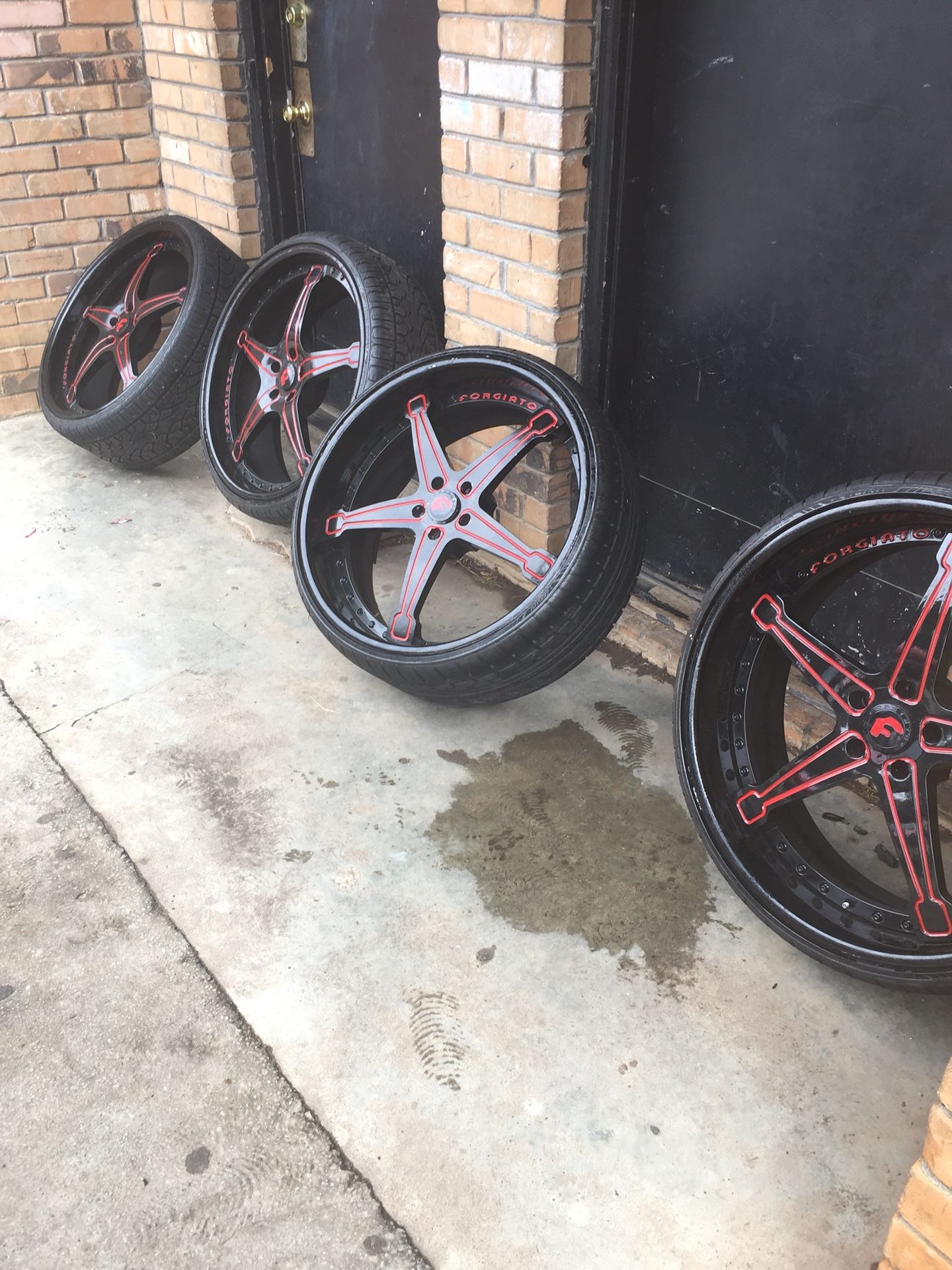 Forgiato 24 inch staggered wheels and tires for sale