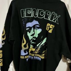 Jimi Hendrix New Rare 1967 World Tour Sweatshirt Crewneck Rock Music Size Xl
