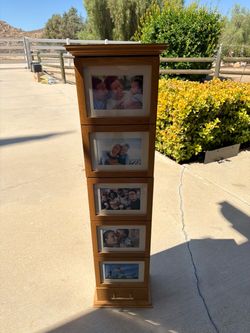 Tall Wooden Multi-Photo Frame Tower