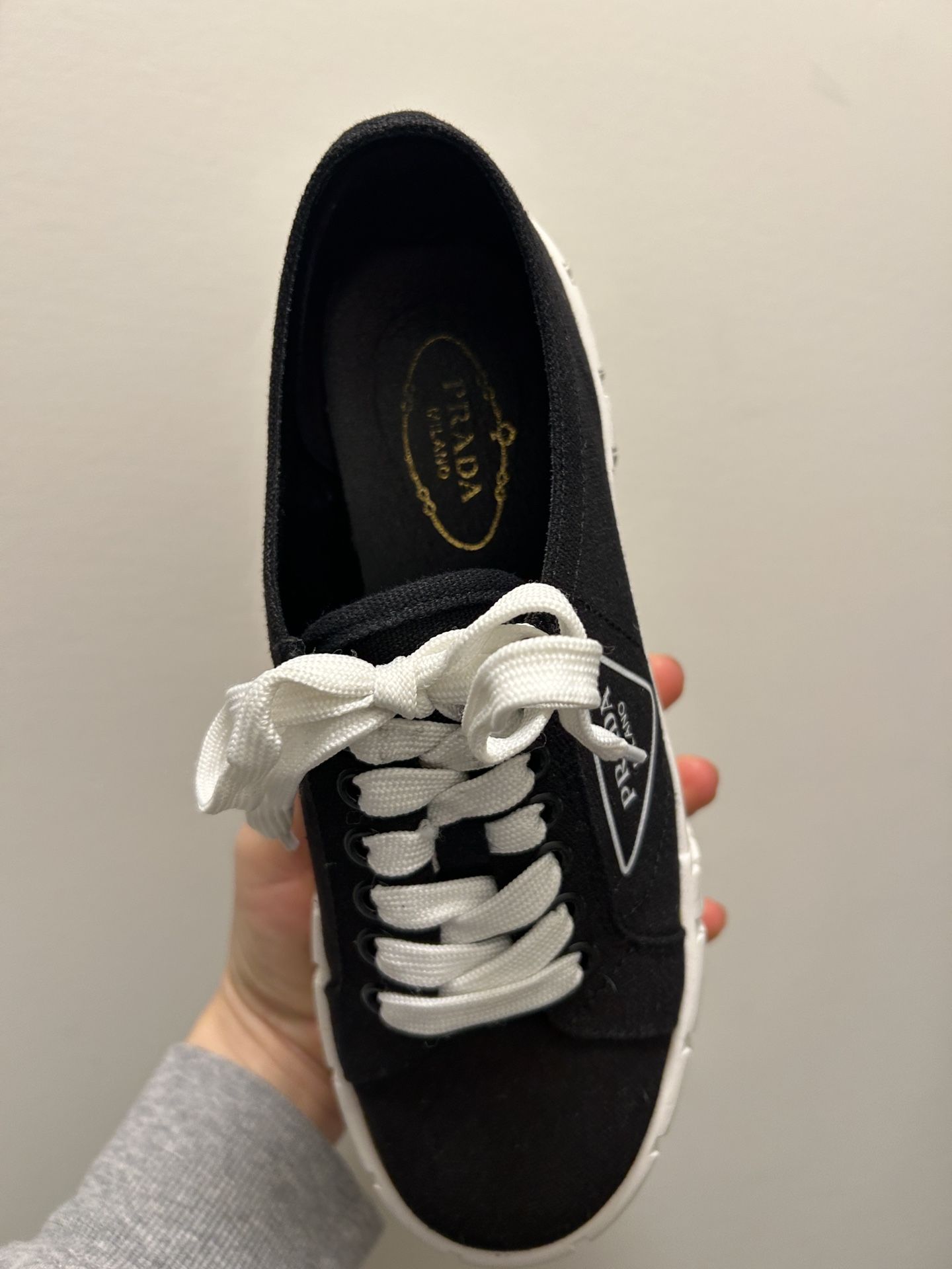 PRADA PLATFORM BLACK CANVAS SNEAKERS SHOES AMAZING Prada Men main image 4