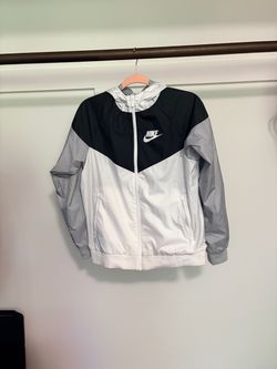 Nike Windrunner Jacket White Black Gray Youth Large