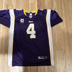 Men's Reebok NFL On Field Brett Favre Minnesota Vikings Captain Jersey Sz 50 