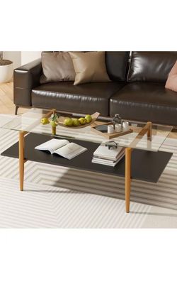 2 Tier Rectangular Glass Coffee Table
