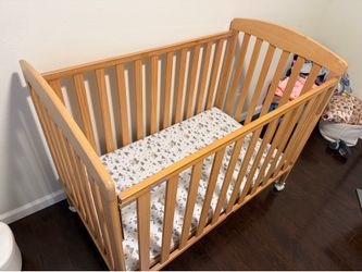Baby Crib (Wood) with Mattress
