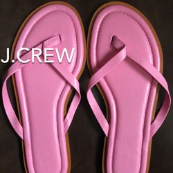 🌞😎 (NEW) (1 AVAILABLE) WOMEN’S J.CREW ITALIAN SORRENTO THONG SANDALS IN LEATHER - SIZE: 9 (MSRP: $79.50)😎🌞