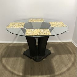 Round Glass Top Dining Table