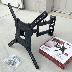 (NEW) $19 Full Motion TV Wall Mount for 17-55” TVs Swivel and Tilt Bracket VESA 400x400mm, Max weight 66 Lbs 