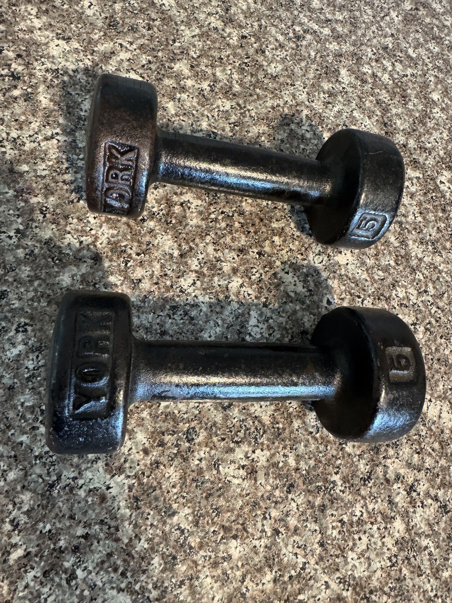 Vintage York Roundhead Dumbbells 5lb Pair