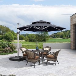 10’+10’ Offset Hanging umbrella