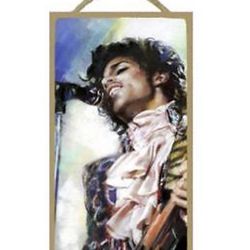 PRINCE Portrait Primitive Wood Hanging Plaque 5" x 10", by Artist Haiyan
