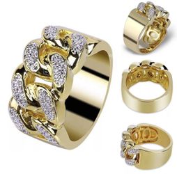 New 18 k yellow gold Cuban men wedding ring engagement ring