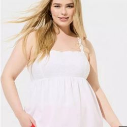 NWT, White Embroidered Tank From Torrid