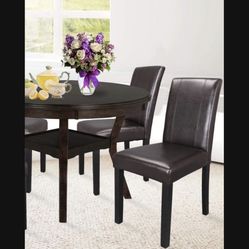 Set of 2 Leather Dining Room Chairs with Wood Legs Chair Urban Style