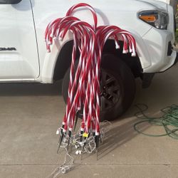 12 Candy Cane Christmas Lights