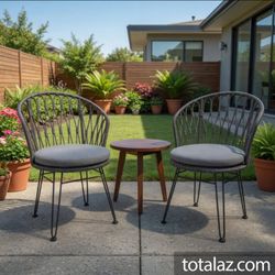 Outdoor Dining Chair Set with Cushions